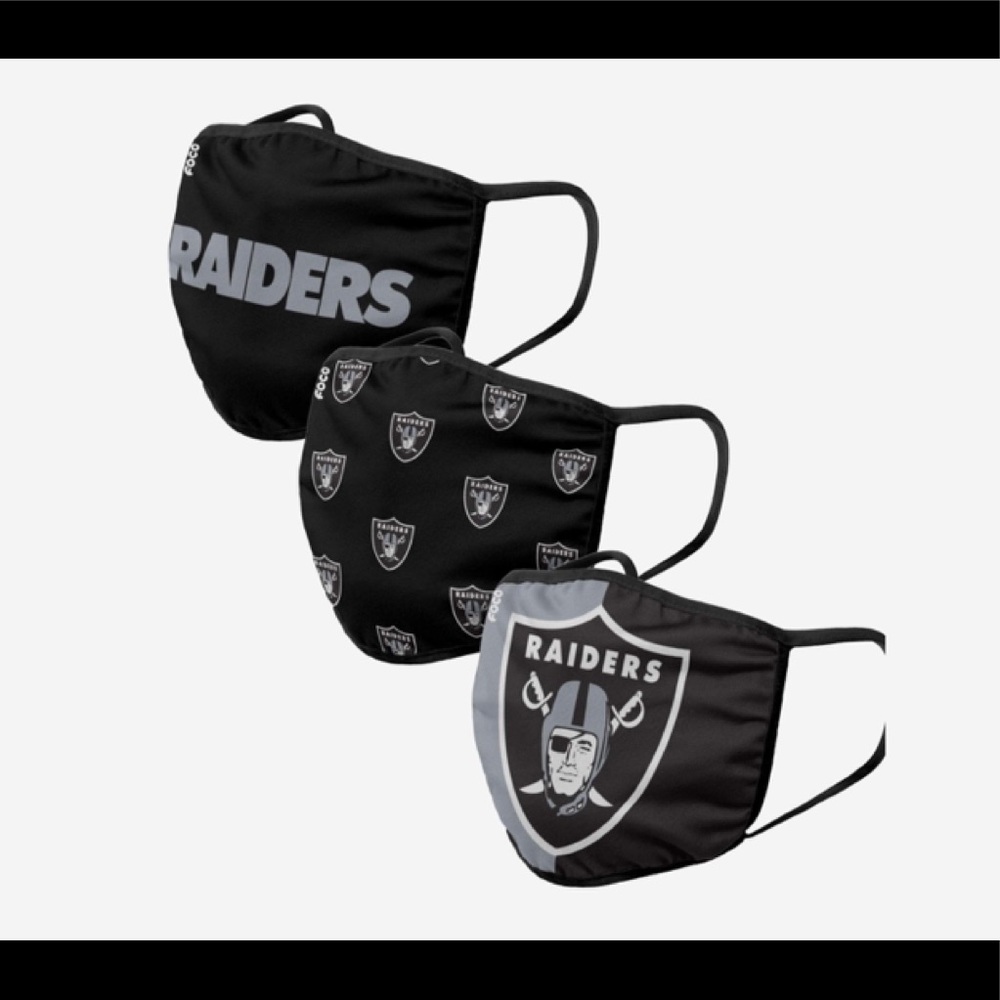 ***SOLD***NWT Las Vegas Raiders~3 Pack~NFL Football Washable Face Covering Masks